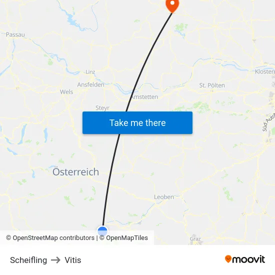 Scheifling to Vitis map