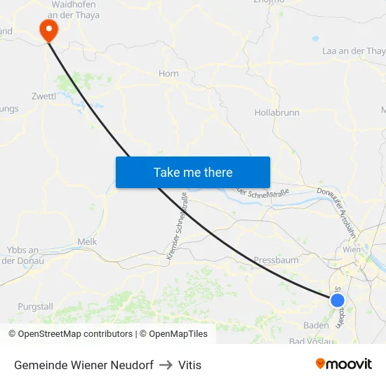 Gemeinde Wiener Neudorf to Vitis map