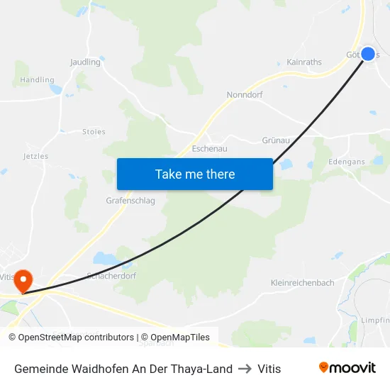 Gemeinde Waidhofen An Der Thaya-Land to Vitis map