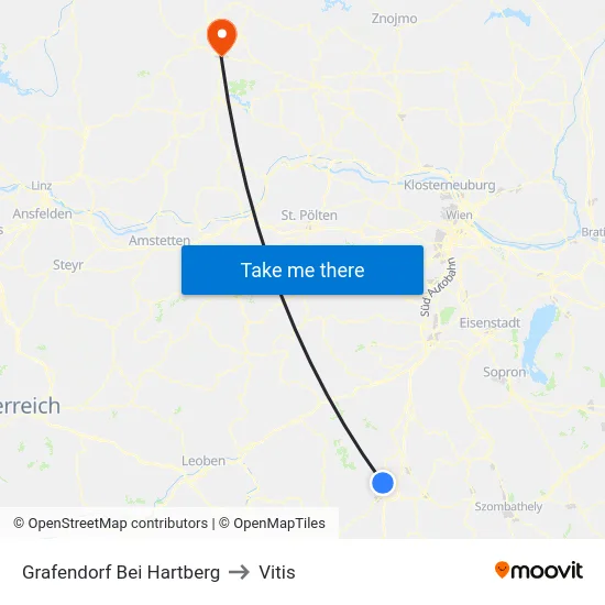 Grafendorf Bei Hartberg to Vitis map