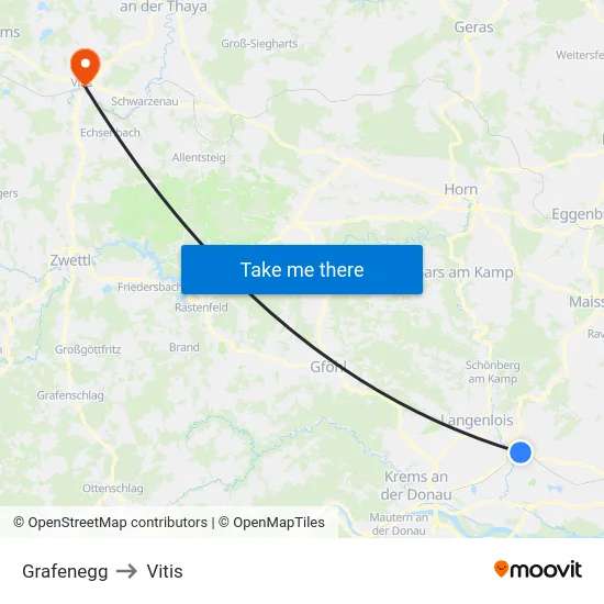 Grafenegg to Vitis map