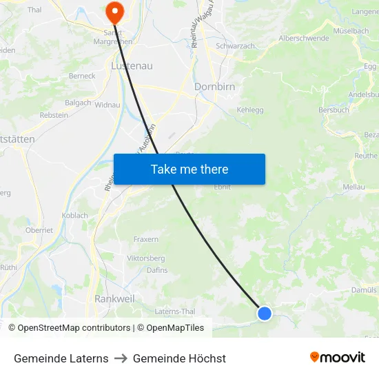 Gemeinde Laterns to Gemeinde Höchst map