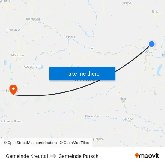 Gemeinde Kreuttal to Gemeinde Patsch map