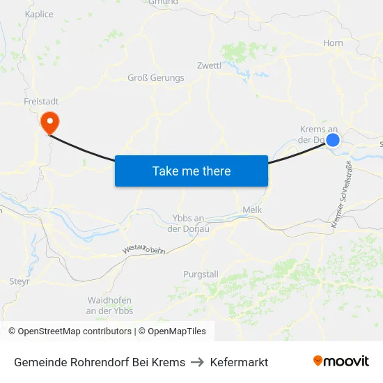 Gemeinde Rohrendorf Bei Krems to Kefermarkt map