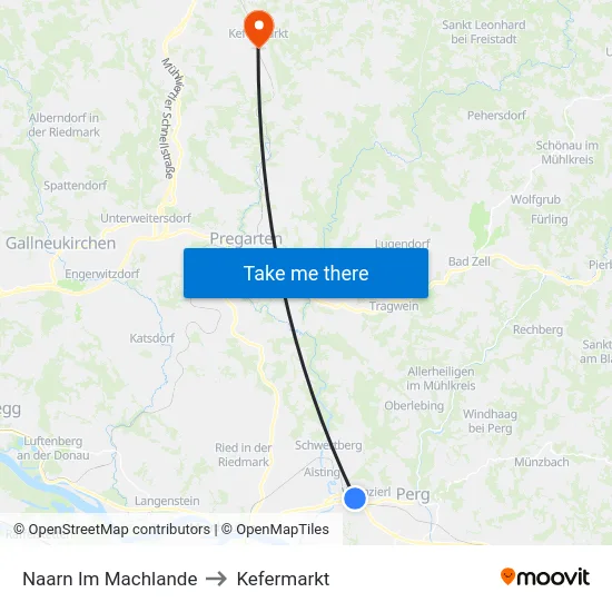 Naarn Im Machlande to Kefermarkt map