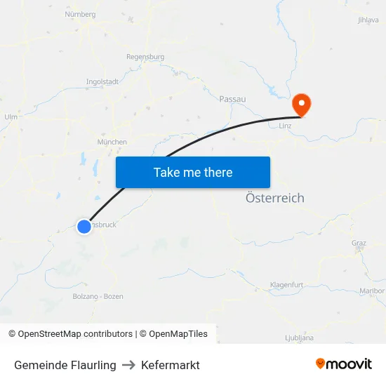 Gemeinde Flaurling to Kefermarkt map