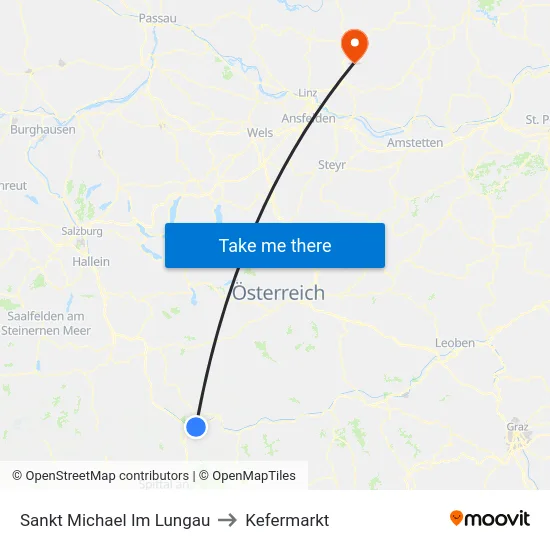 Sankt Michael Im Lungau to Kefermarkt map