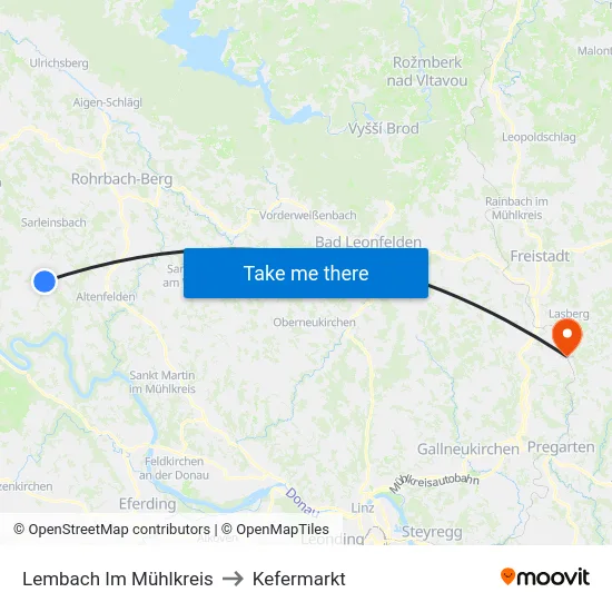 Lembach Im Mühlkreis to Kefermarkt map