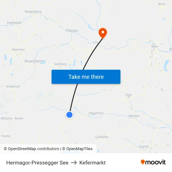 Hermagor-Pressegger See to Kefermarkt map