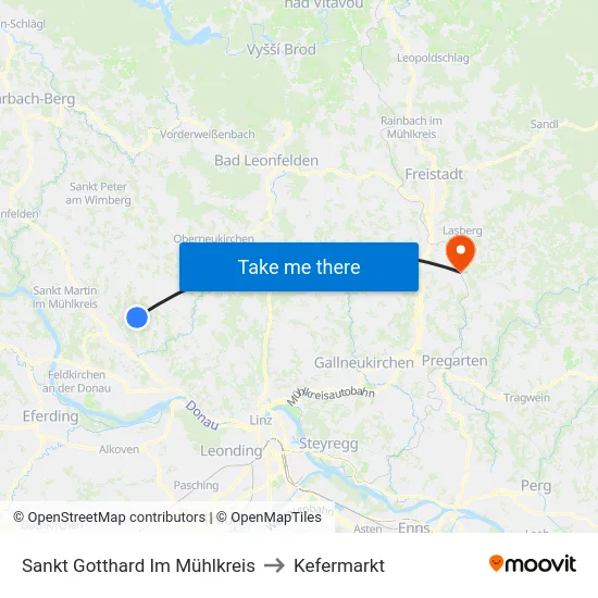 Sankt Gotthard Im Mühlkreis to Kefermarkt map