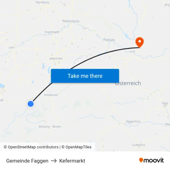 Gemeinde Faggen to Kefermarkt map