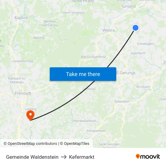 Gemeinde Waldenstein to Kefermarkt map