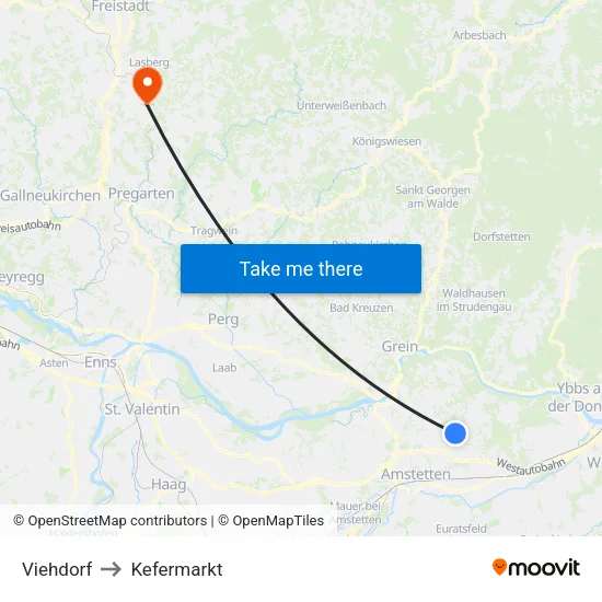 Viehdorf to Kefermarkt map