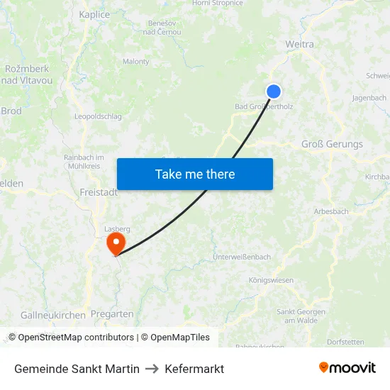 Gemeinde Sankt Martin to Kefermarkt map