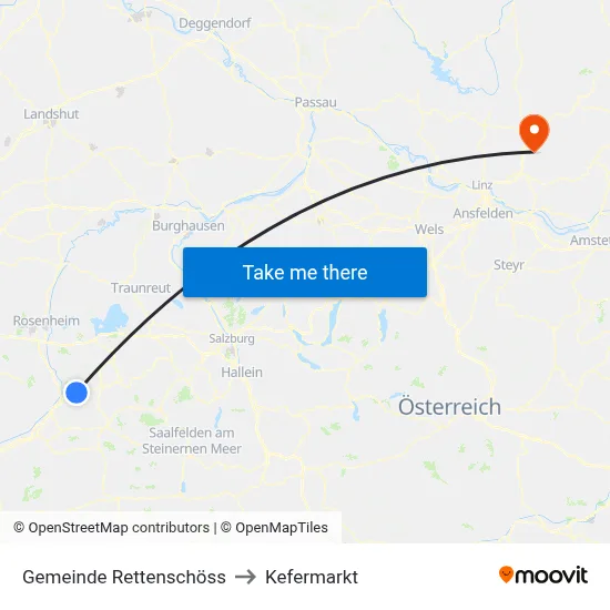 Gemeinde Rettenschöss to Kefermarkt map