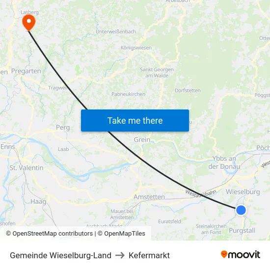 Gemeinde Wieselburg-Land to Kefermarkt map