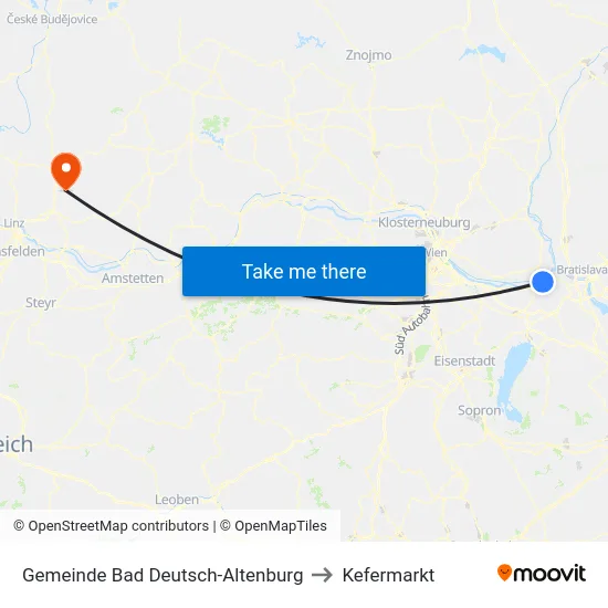 Gemeinde Bad Deutsch-Altenburg to Kefermarkt map
