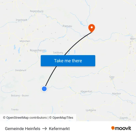 Gemeinde Heinfels to Kefermarkt map