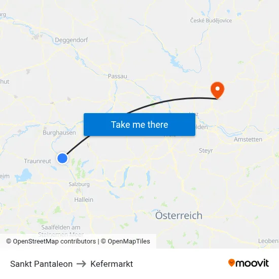 Sankt Pantaleon to Kefermarkt map