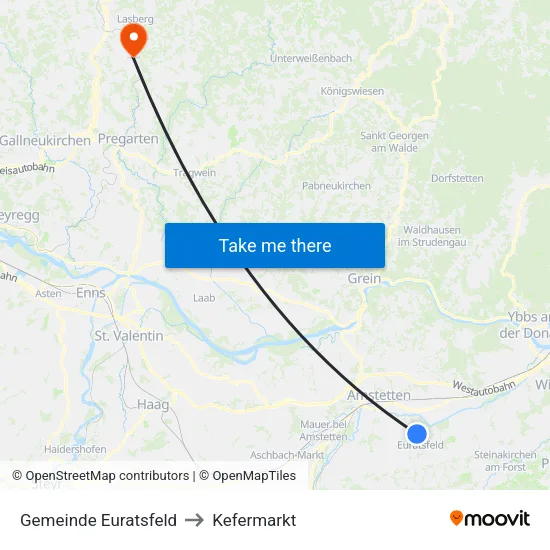 Gemeinde Euratsfeld to Kefermarkt map