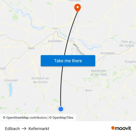 Edlbach to Kefermarkt map