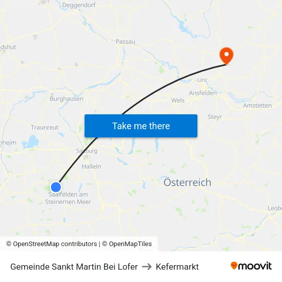 Gemeinde Sankt Martin Bei Lofer to Kefermarkt map