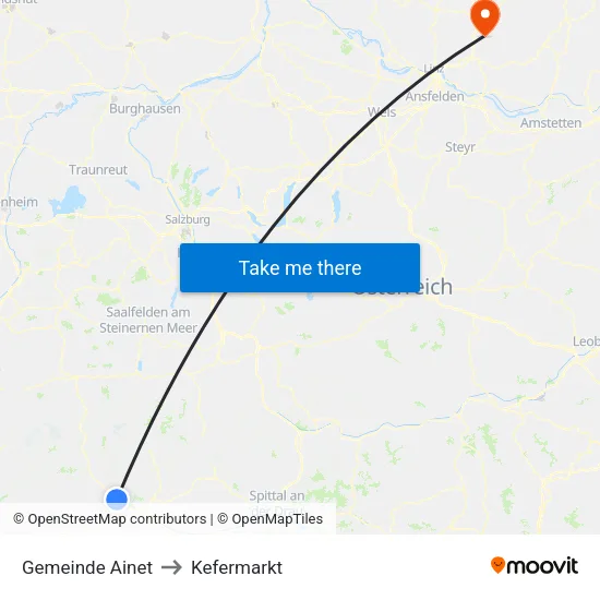 Gemeinde Ainet to Kefermarkt map