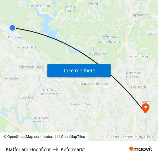 Klaffer am Hochficht to Kefermarkt map