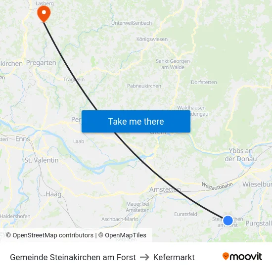 Gemeinde Steinakirchen am Forst to Kefermarkt map