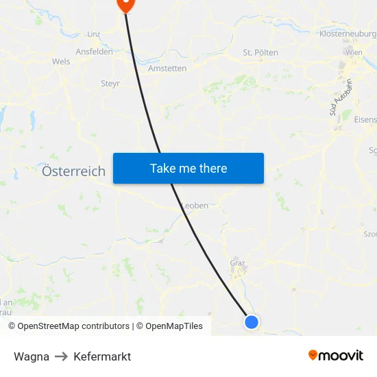 Wagna to Kefermarkt map