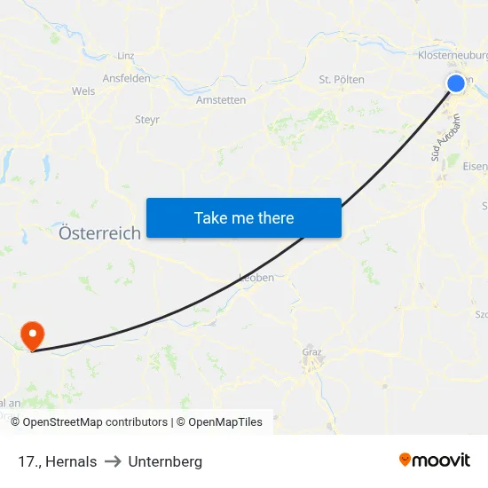 17., Hernals to Unternberg map