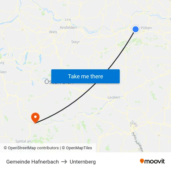 Gemeinde Hafnerbach to Unternberg map