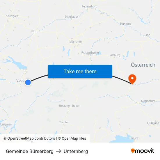 Gemeinde Bürserberg to Unternberg map