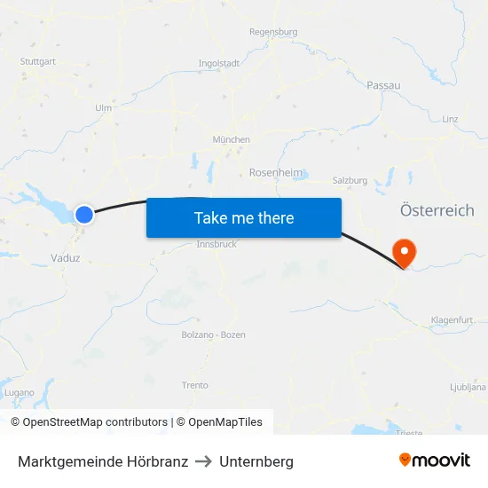Marktgemeinde Hörbranz to Unternberg map