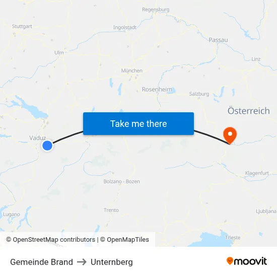 Gemeinde Brand to Unternberg map