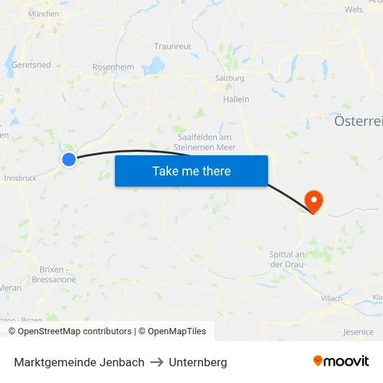 Marktgemeinde Jenbach to Unternberg map