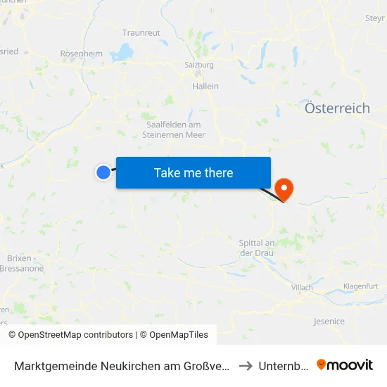 Marktgemeinde Neukirchen am Großvenediger to Unternberg map