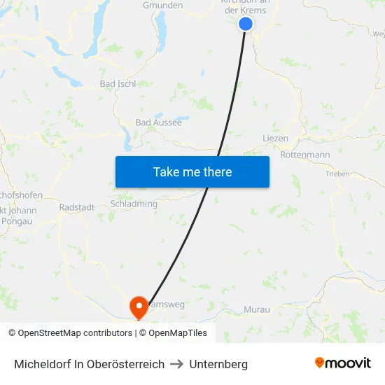 Micheldorf In Oberösterreich to Unternberg map