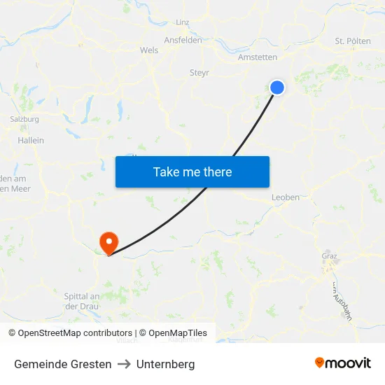 Gemeinde Gresten to Unternberg map