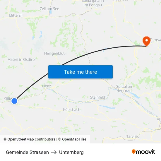 Gemeinde Strassen to Unternberg map
