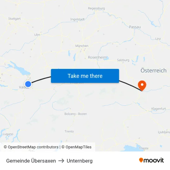 Gemeinde Übersaxen to Unternberg map