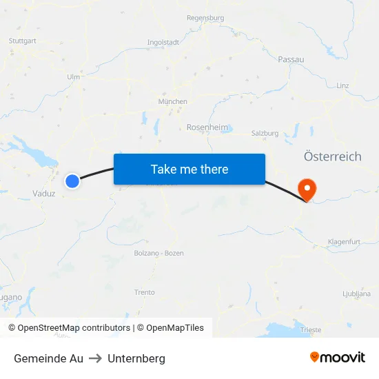 Gemeinde Au to Unternberg map