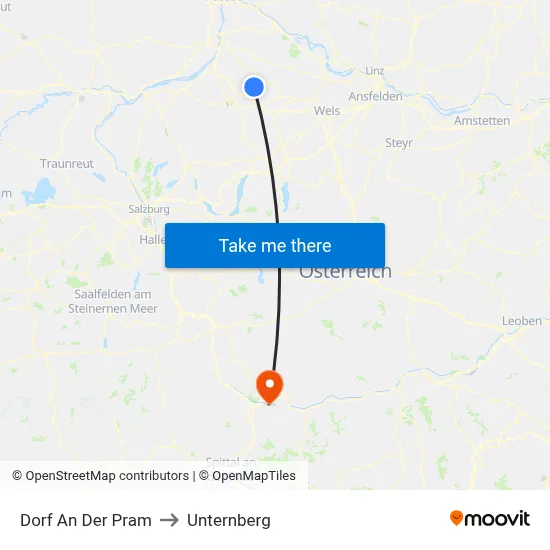 Dorf An Der Pram to Unternberg map