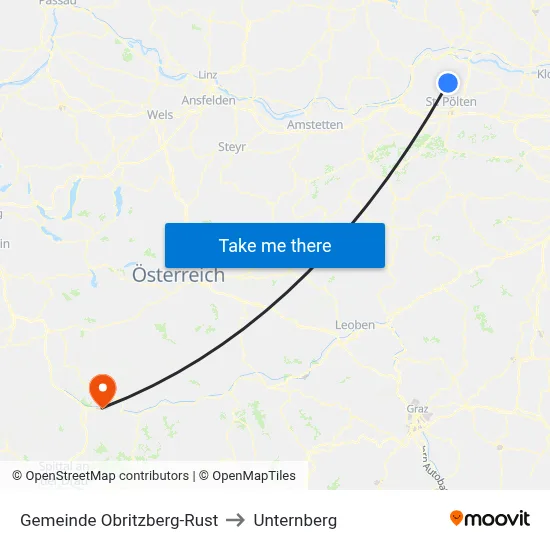 Gemeinde Obritzberg-Rust to Unternberg map