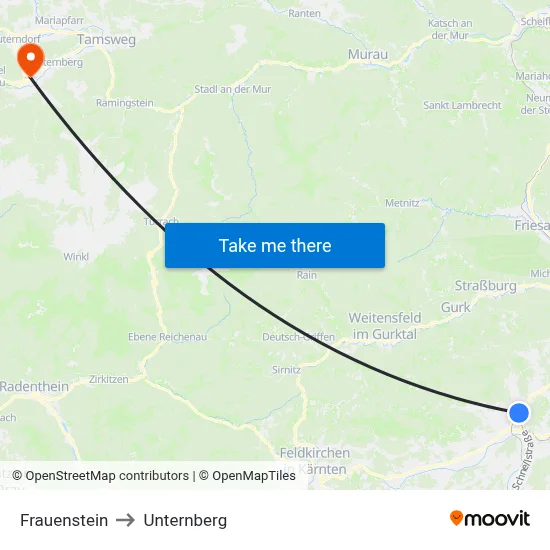 Frauenstein to Unternberg map