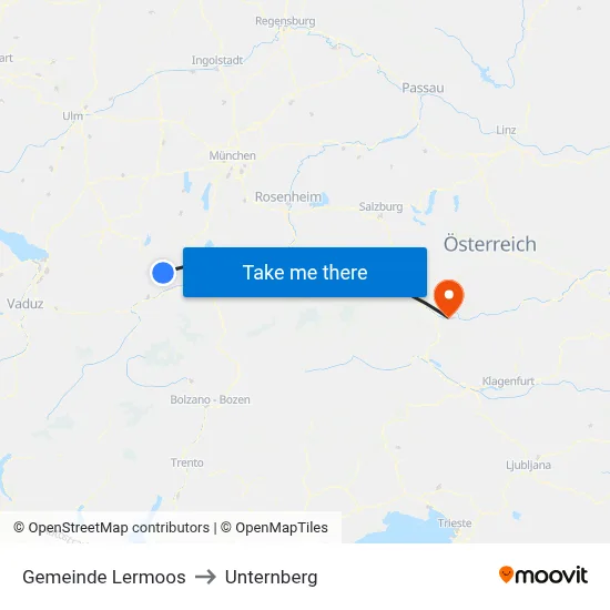 Gemeinde Lermoos to Unternberg map