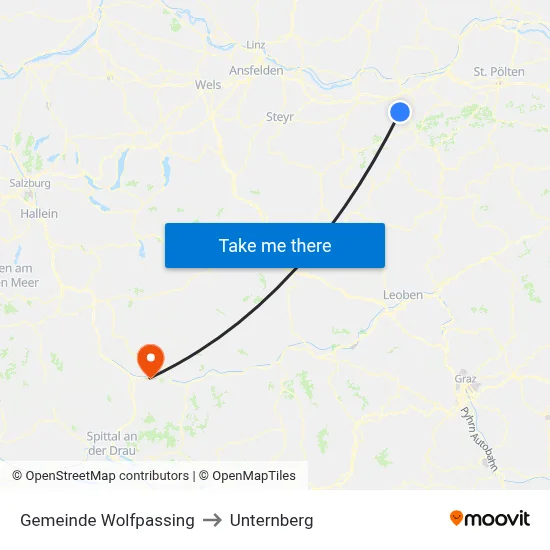 Gemeinde Wolfpassing to Unternberg map