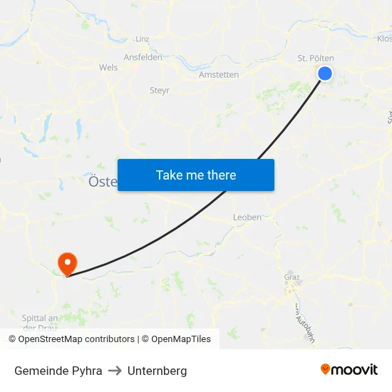 Gemeinde Pyhra to Unternberg map