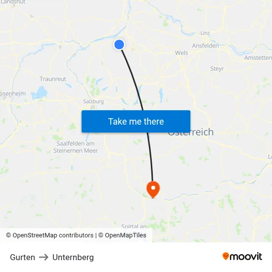 Gurten to Unternberg map