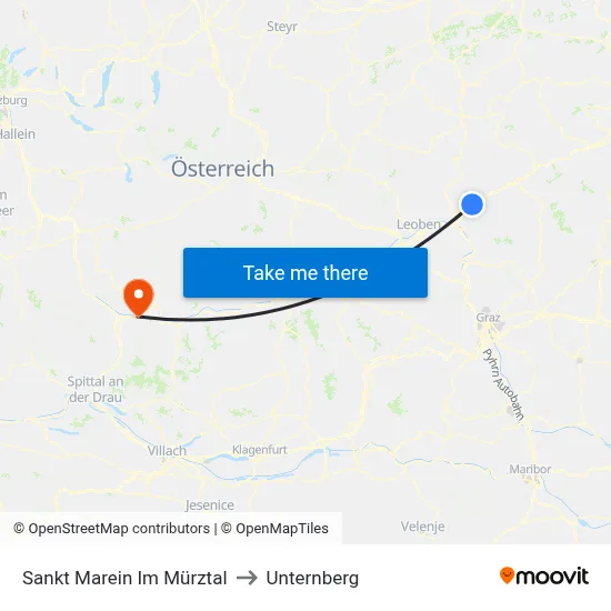 Sankt Marein Im Mürztal to Unternberg map